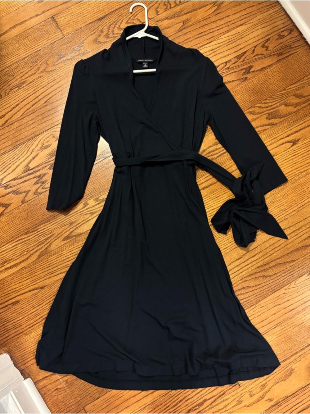 Banana Republic Navy Blue Wrap Midi Dress with Tie Waist
